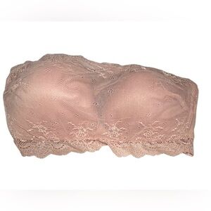 Spanx pink Lace Bandeau Feminine Flirty Strapless lacy Feminine flirty Bra Large